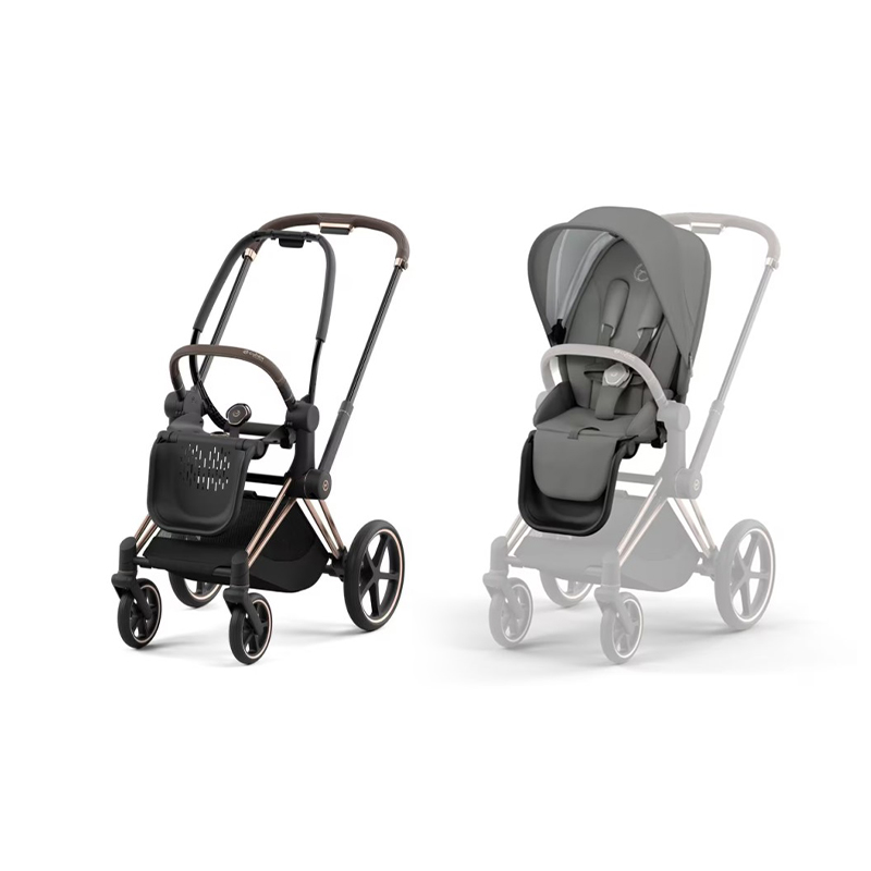 Cybex E-Priam Frame Rose Gold + Seat Pack